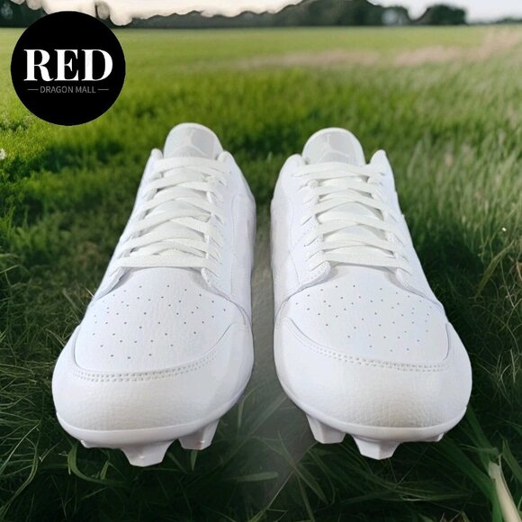 Nike Jordan 1 Low TD White Grey Fog Football Cleats FJ6245 101 - Men\'s Size 14.5 main image 12